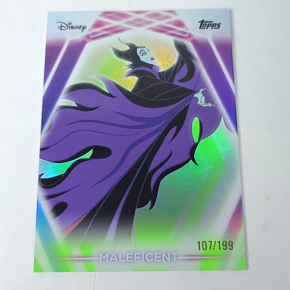 Maleficent Topps 2026 Disney Neon Holo Parallel Refractor Limited 107/199